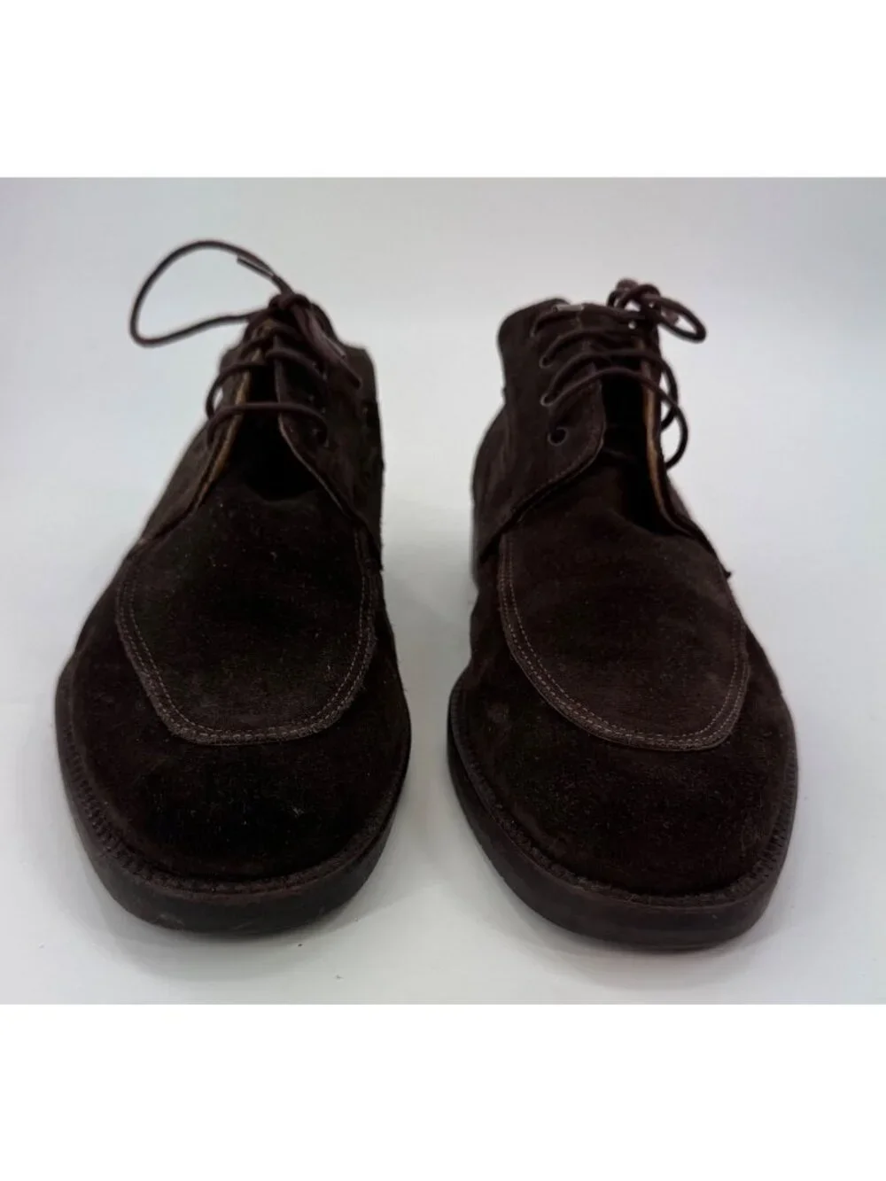 Vintage Cable & Co Hugo Chuckla Italy Brown Suede Leather Mens Lace-Up Dress Sho